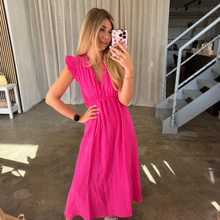 Musselinkleid Rosie - Small Stripes Pinky