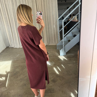Oversize Kleid Molly - Rot-Braun