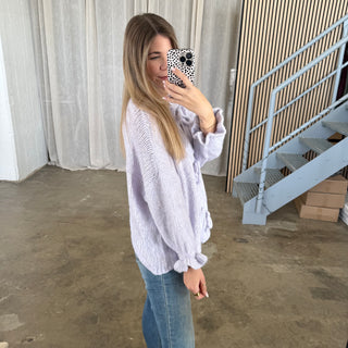 Strickjacke Schleifen - Flieder
