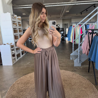 Plissee Hose - Taupe