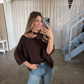 Strickshirt Zoe - Espresso