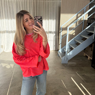 Oversize Longsleeve Stripes -  Neon
