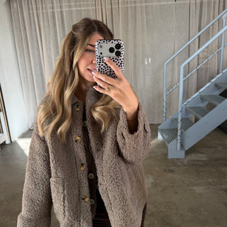 Autumn Teddy Jacke - Taupe