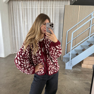 Leo Strickjacke Schleifen - Bordeaux