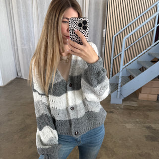 Strickjacke Waves - All Grey