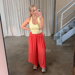 Plissee Hose - Coral
