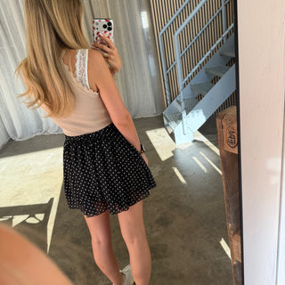 Soft Flow Shorts - Dots Schwarz x Weiß