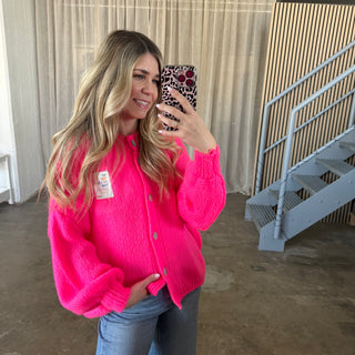 Believe Strickjacke - Neon Pink