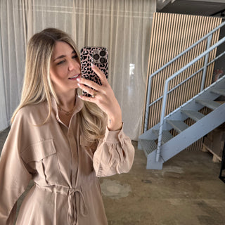 Schnürkleid - Beige
