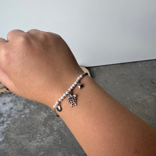Turtle Pearls Armband | Silber