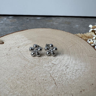 Chunky Flowers Stecker | Silber