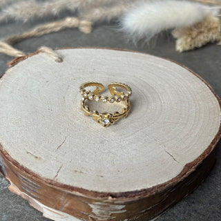 Flora Diamond Ring | Strass Gold