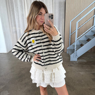 Smile Strickjacke - Creme x Schwarz
