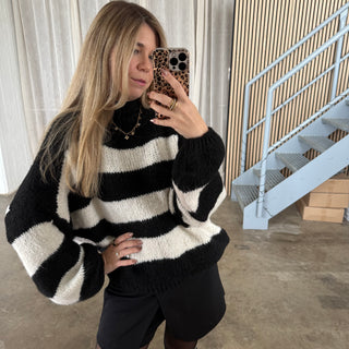 Pulli Blocks  - Schwarz x Creme