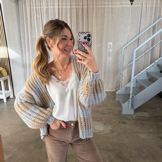 Strickjacke Lima - Ice x Beige