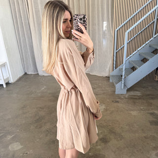 Schnürkleid - Beige