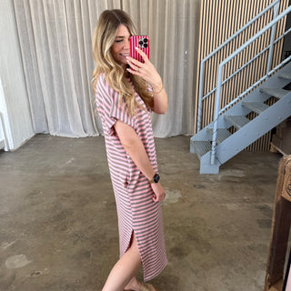 Oversize Kleid Molly - Olive x Rosa