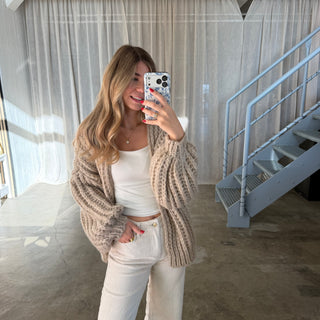Strickjacke Lima Uni - Beige