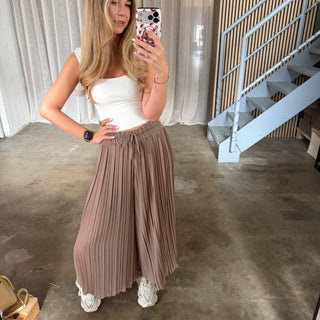 Plissee Hose - Taupe