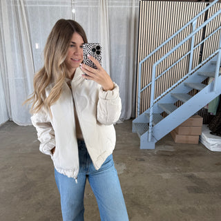 Waves Steppjacke - Creme