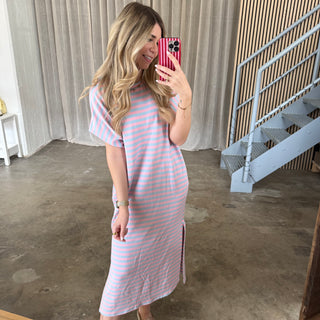 Oversize Kleid Molly - Rosa x Hellblau
