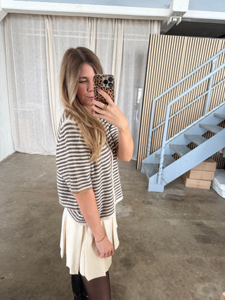 Short Stripes Strickjacke - Browny