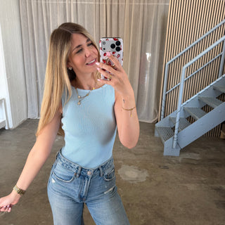 Casual Basic Top - Babyblau