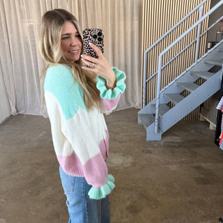 Cute Blocks Strickjacke - Pastell