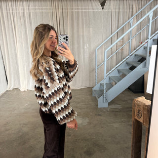 Pops Pulli - Braun x Weiß
