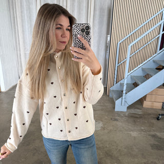 Strickjacke All Hearts - Creme