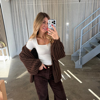 Strickjacke Lima Uni - Braun