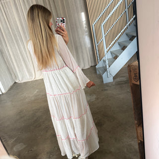 Boho Maxi Kleid - Weiß