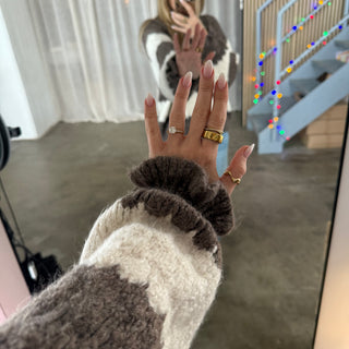 Pullover Cute Waves - Taupe x Creme