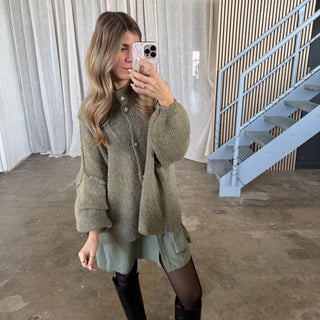 Blusen-Kleid - Olive