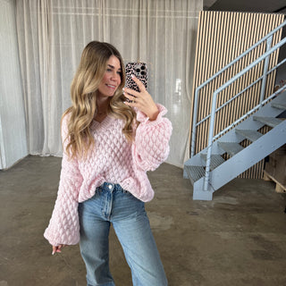 Pops Pulli V-Ausschnitt - Rosa