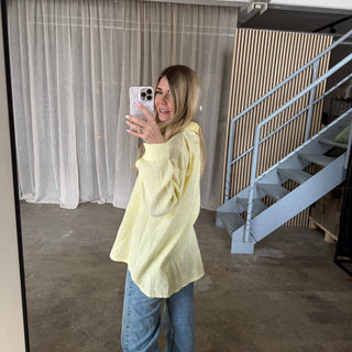 Musselinbluse Hearts - Butter Yellow