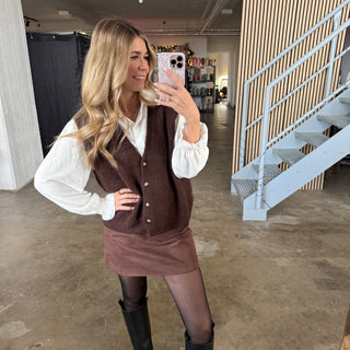 Stoff Pullunder / Weste - Dunkelbraun