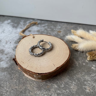 TWIST & DIAMOND Creolen | Strass Silber