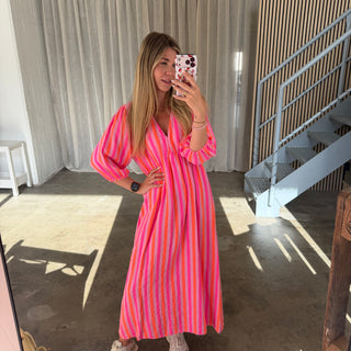 Musselinkleid Ella - Neon