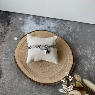 Strass & Charms Armband | Silber