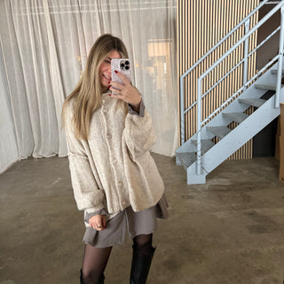 Blusen-Kleid - Taupe