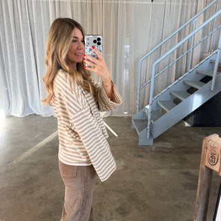 Oversize Longsleeve Stripes -  Beige x Creme