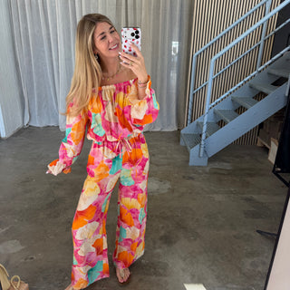 Off Shoulder Top Tropical - Bunt
