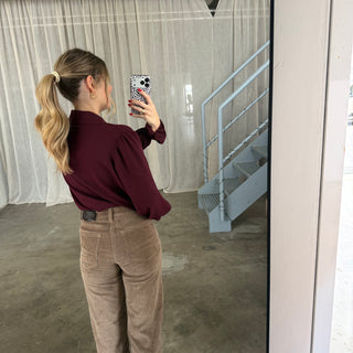 Rüschen Bluse - Bordeaux