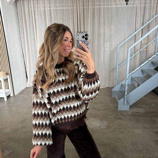 Pops Pulli - Braun x Weiß