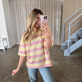 Oversize Shirt Malibu - Butter Yellow x Lila