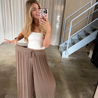 Plissee Hose - Taupe