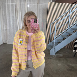 Smile Strickjacke - Butteryellow x Rosa