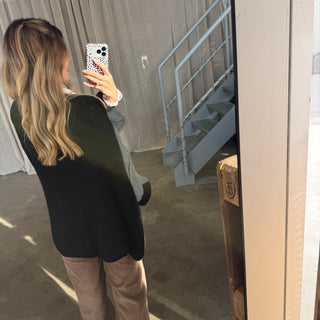 Oversized Strickjacke - Schwarz