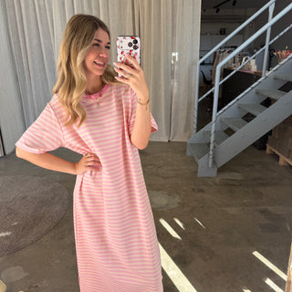 Oversize Kleid Molly - Rosa x Light Peach | TALL